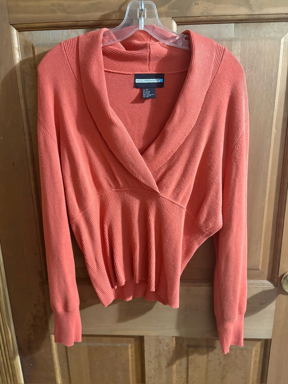 Requirements Coral Shawl-Collar Sweater